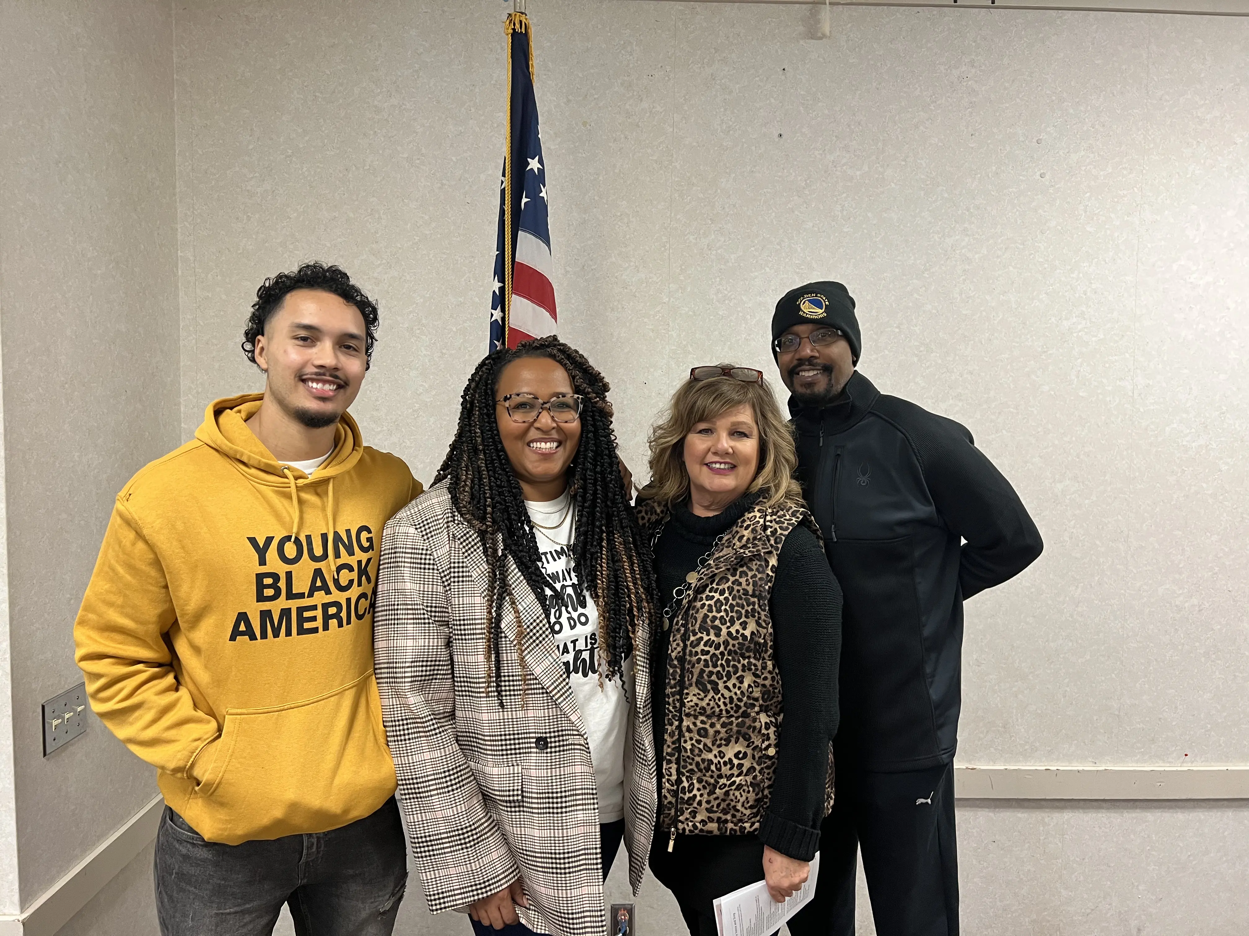 Photo with Community Activist and Board Member who invited me to speak at the MLK day event