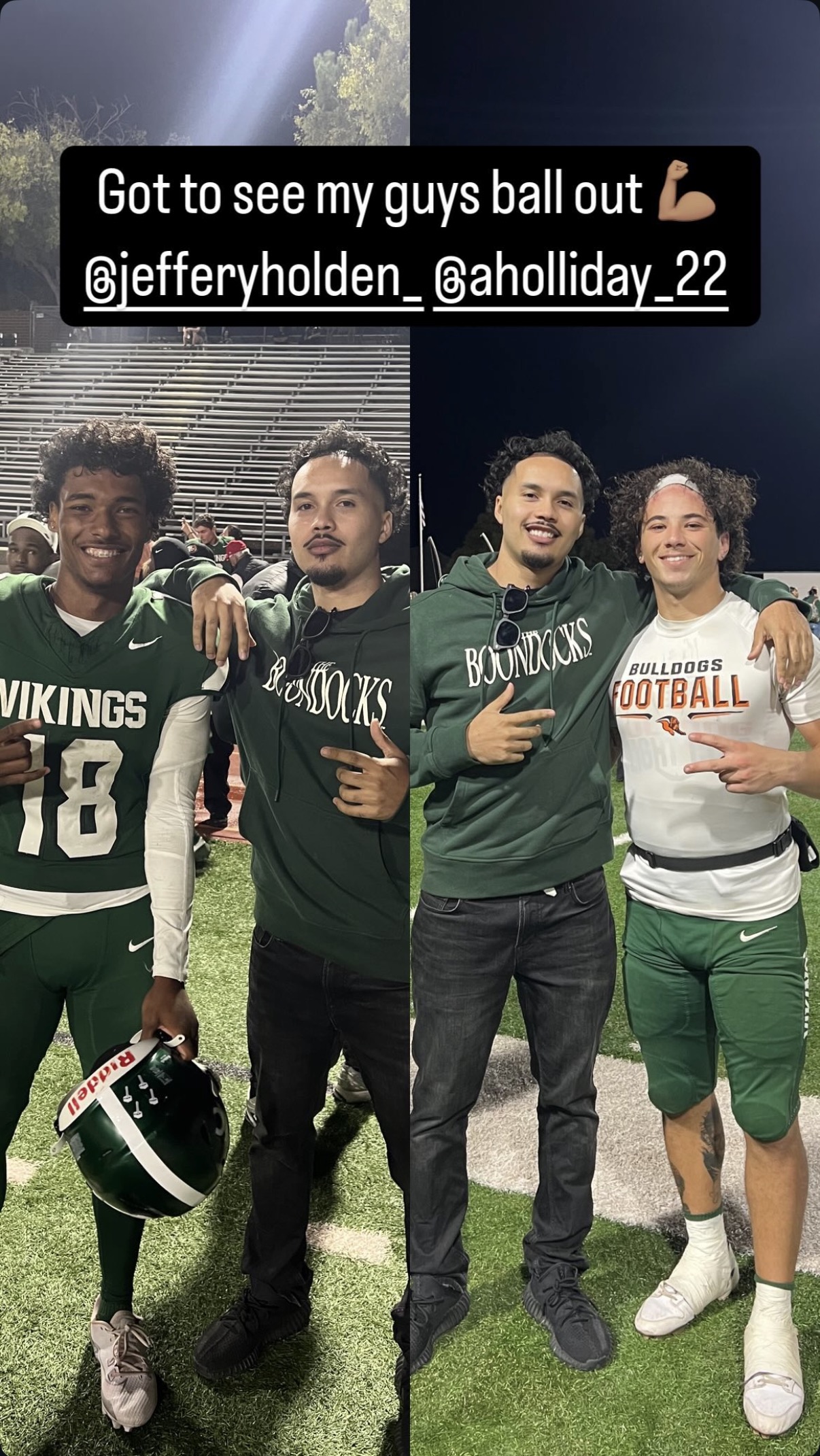 Showing support to former athletes in their collegiate careers — Jeff and Amani at DVC