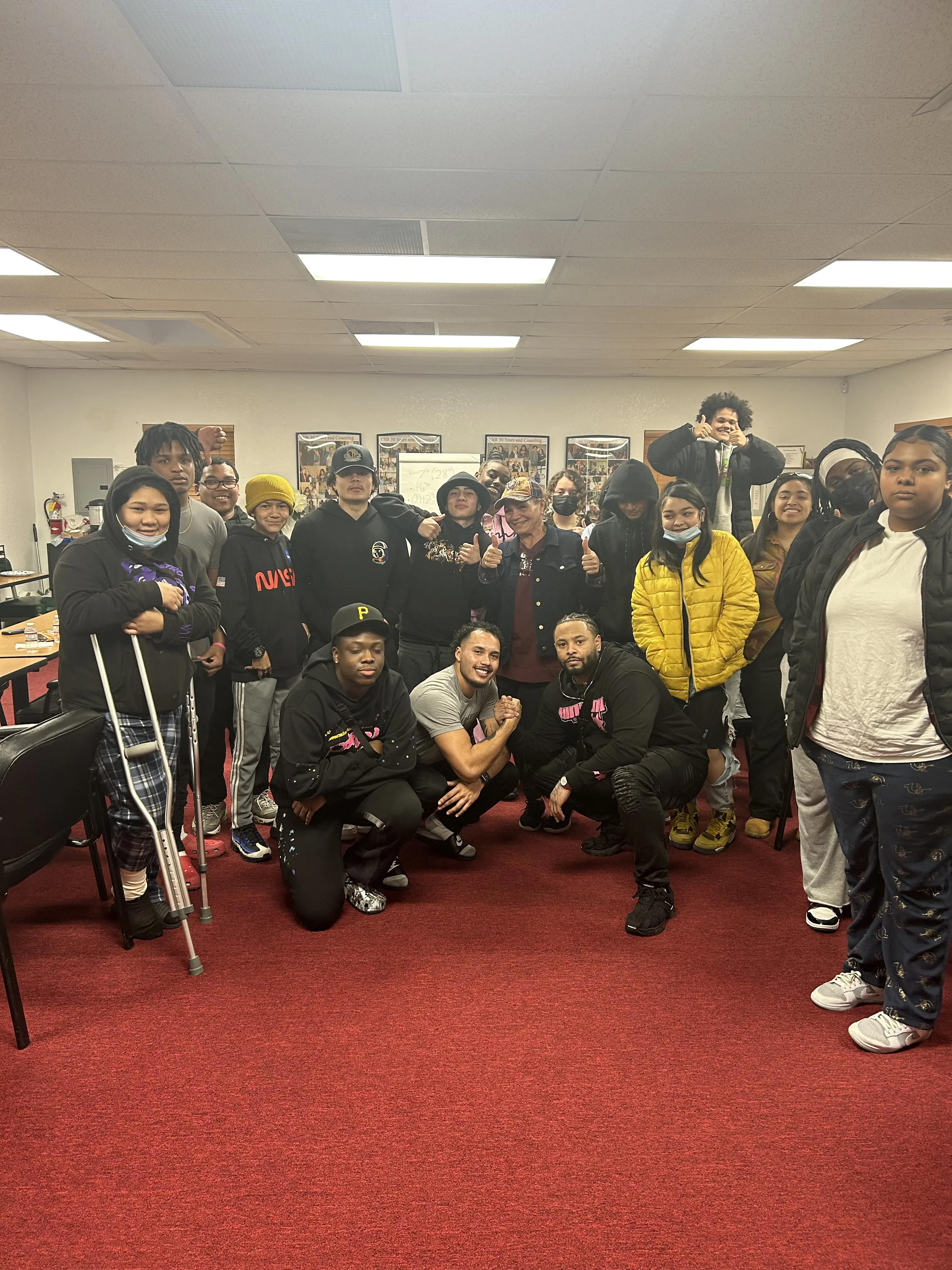 Group photo with Rosie the Riveter Trust — Richmond; hosted two accomplished Bay Area guest artists who spoke with the kids about their creative paths and what it took to build successful careers